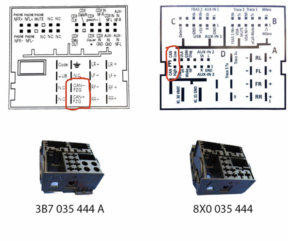 Rcd 310 схема подключения