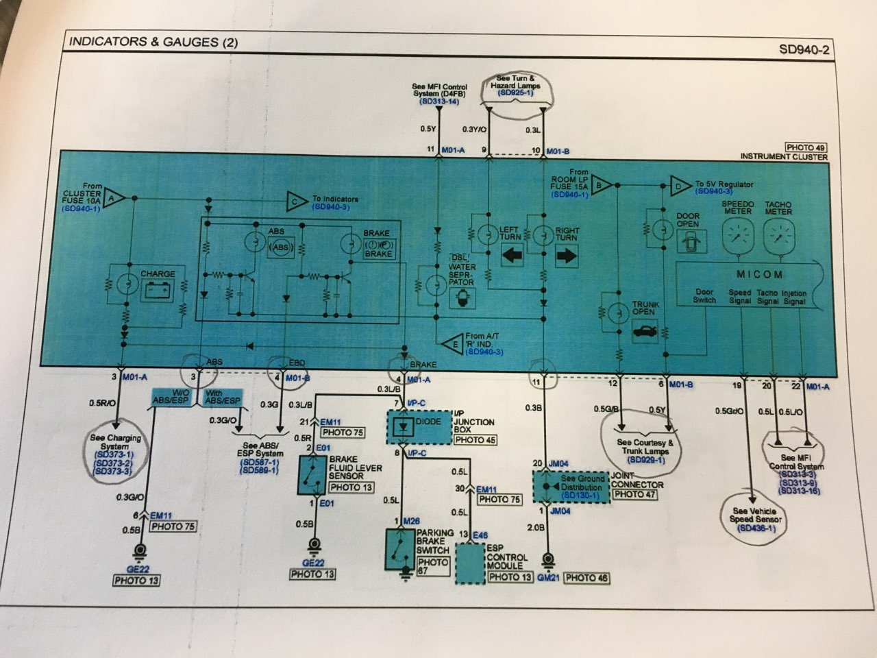 Печатная схема панели приборов акцент тагаз