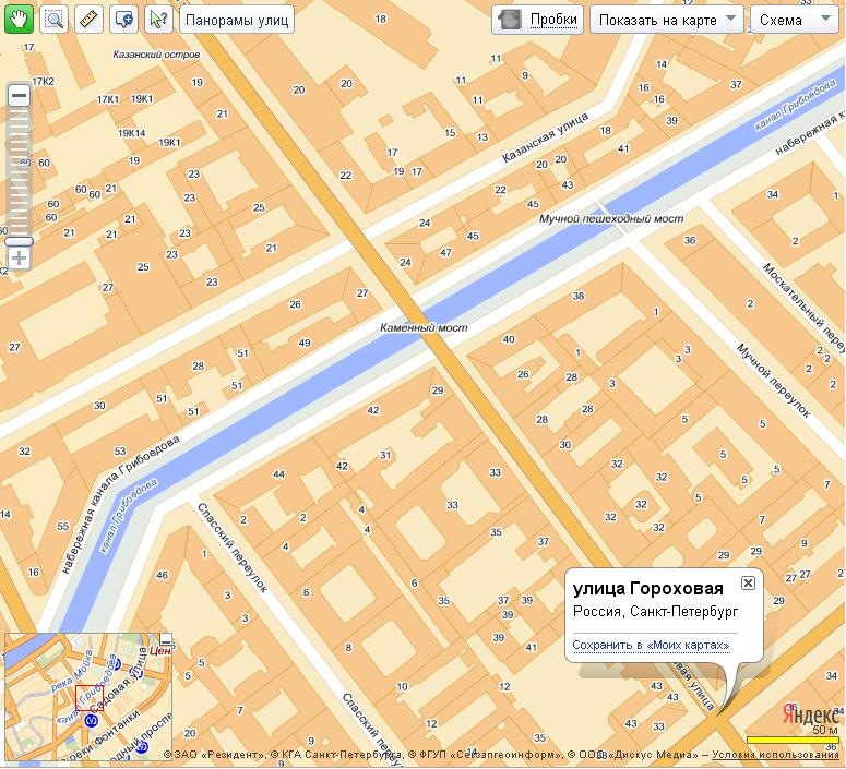 Набережная канала грибоедова карта