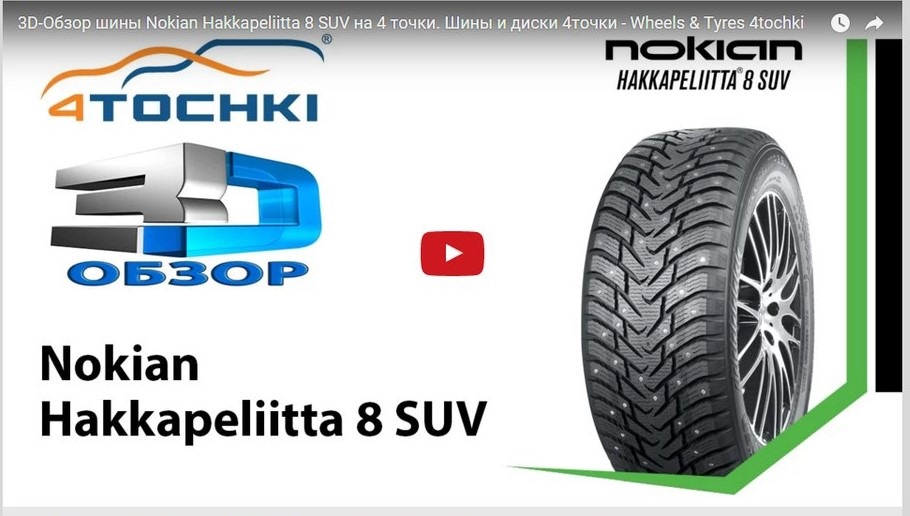 3D-Обзор шины Nokian Hakkapeliitta 8 SUV — 4точки на DRIVE2