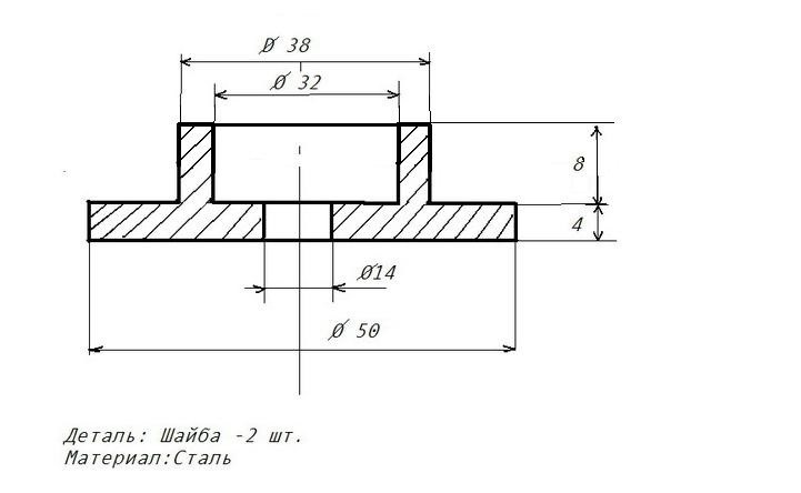 Деталь шайба чертеж
