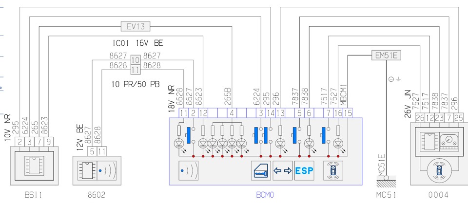 Схема подключения кнопок включения ЕСП — Peugeot 308 (1G)