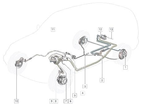 Схема тормозной системы нива шевроле. Тормозные контуры Нива Шевроле. Схема тормозных трубок Нива 2121. Задняя тормозная система 2123. Схема тормозной системы Шевроле Нива 2123.