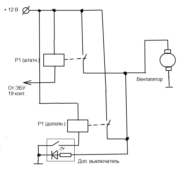 Реле включения вентилятора охлаждения схема включения