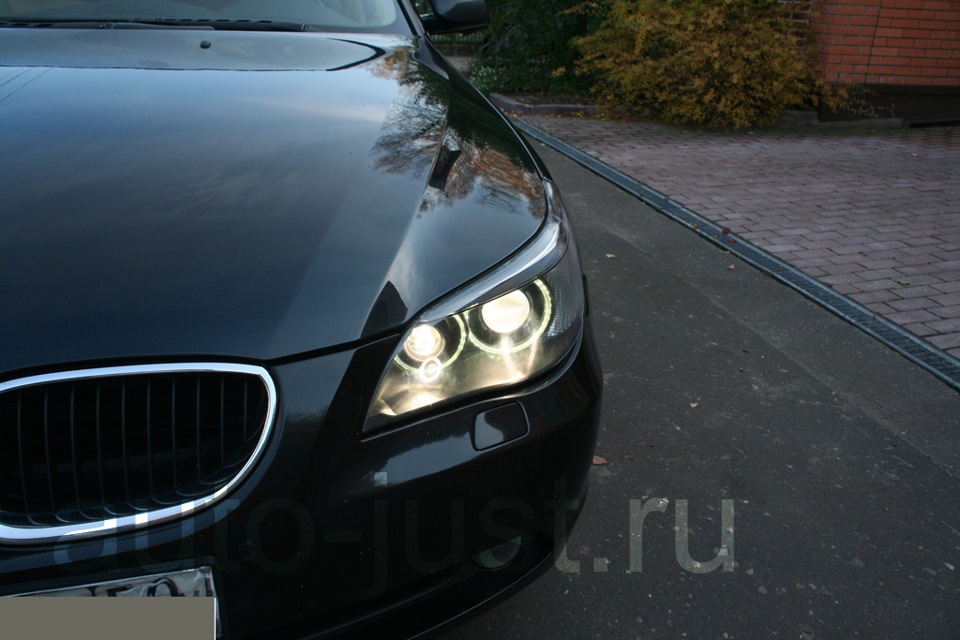 Чёрные фары BMW e60