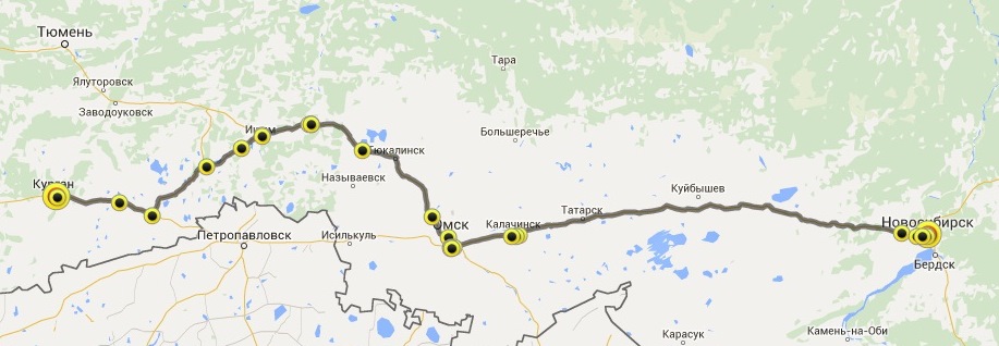 Сколько от екатеринбурга до кургана. Трасса Новосибирск Курган. Курган Новосибирск карта. Новосибирск Курган маршрут на карте. Курган Новосибирск расстояние по трассе.