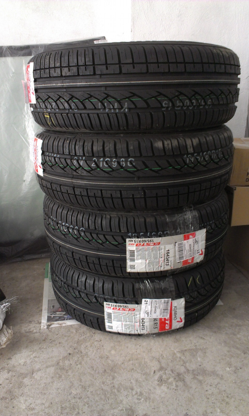 Новая летняя резина 195/60 R15 Kumho KH11 — Opel Astra G, 1,4 л, 1999 ...