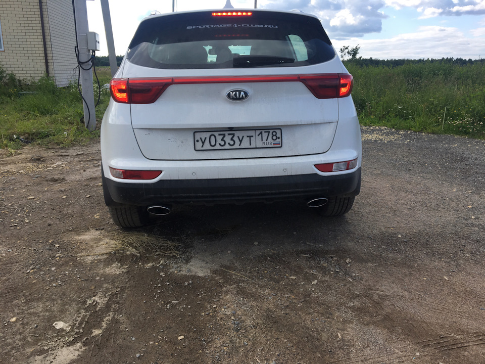 сдвоенный выхлоп kia sportage 4