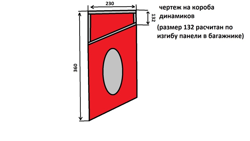 Короб для динамика 16 см чертеж