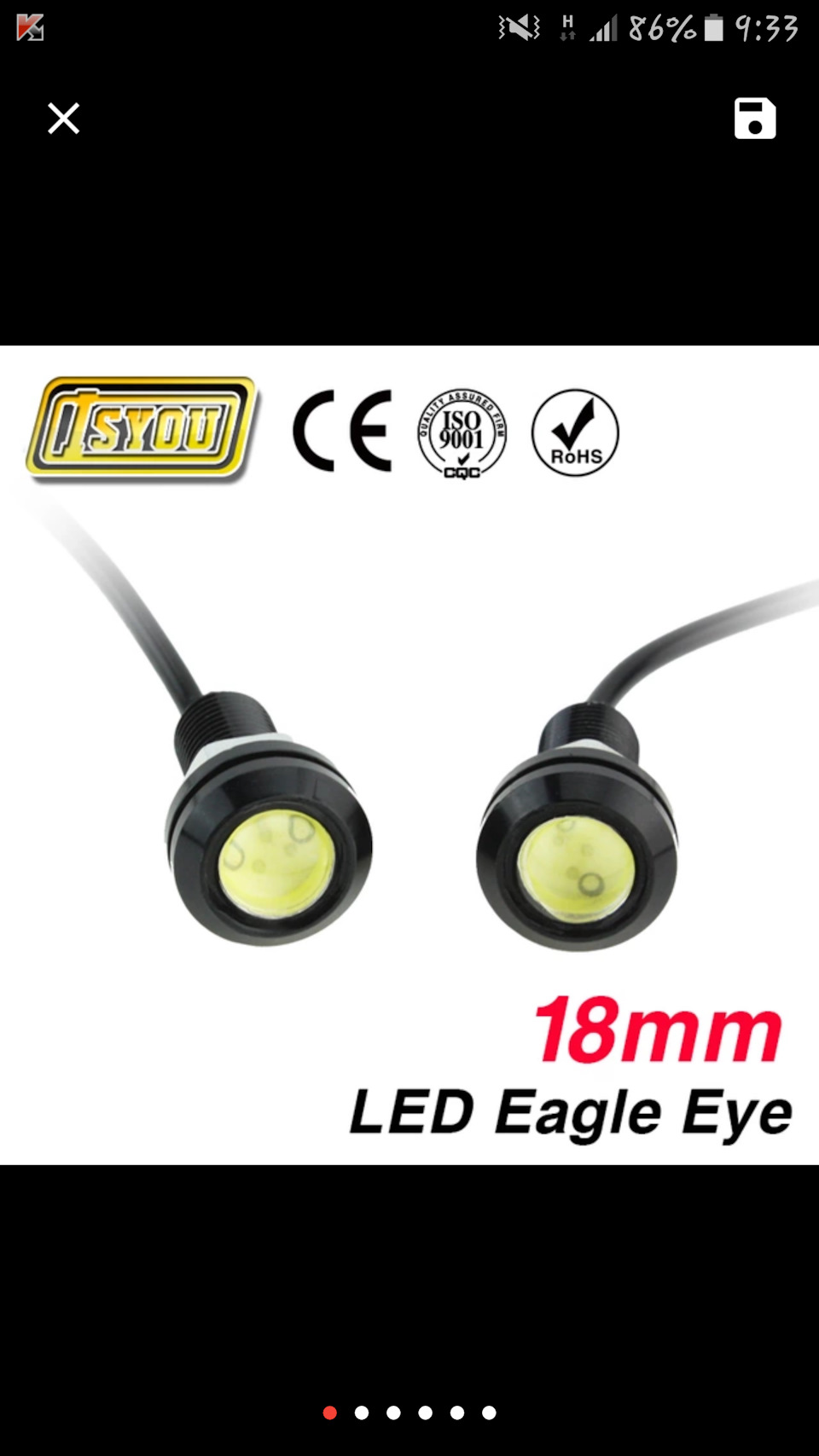 Ходовые огни led DRL (Eagle Eye) 10lamp 12v w+y