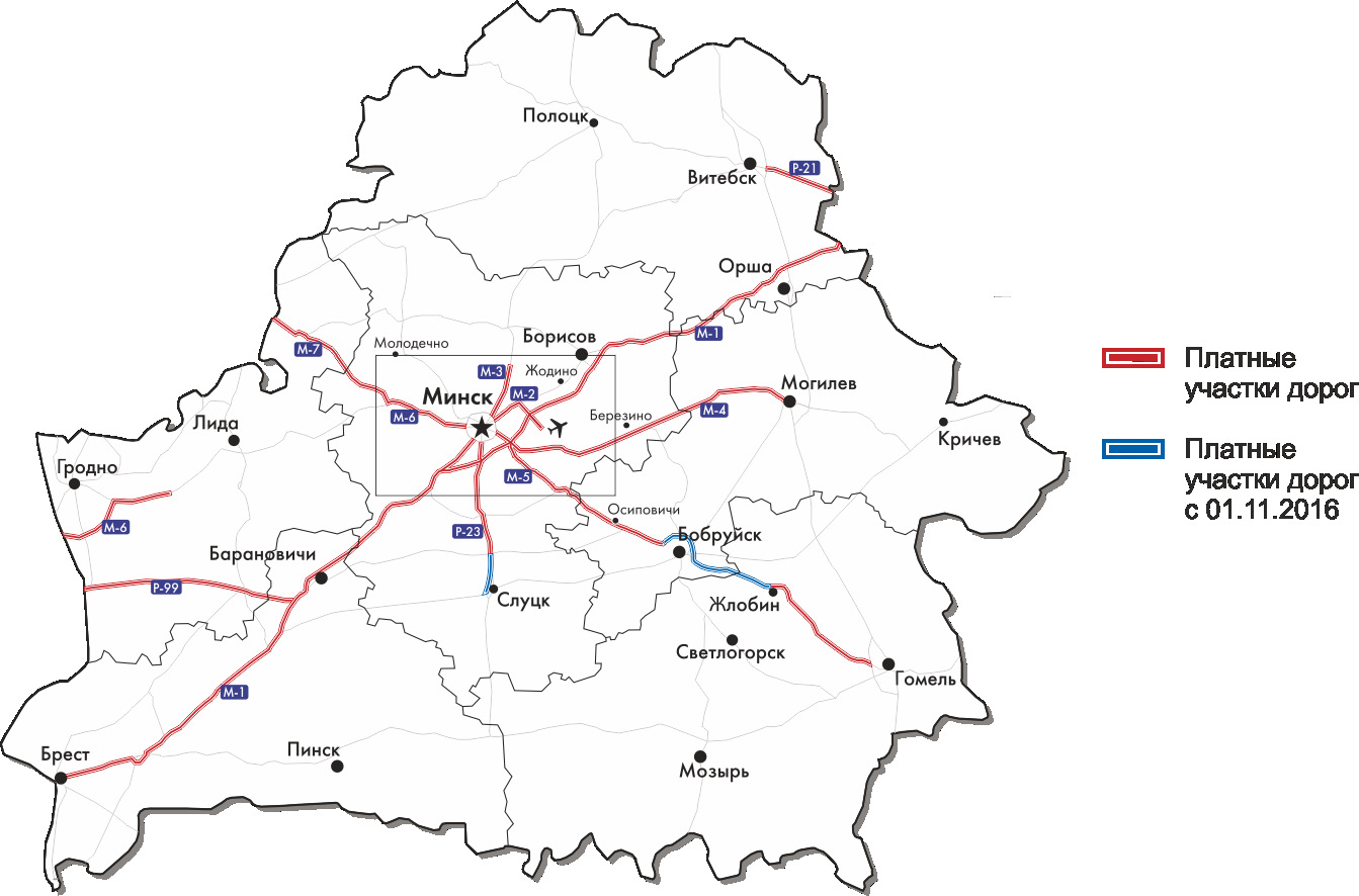 Белтолл карта платных дорог 2022