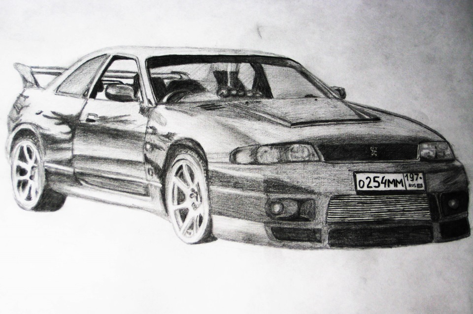 Рисунок 32. Nissan Skyline GTR r33 карандашом. Nissan Skyline r33 карандашом. Nissan Skyline GTR r32 карандашом. Nissan Skyline GTR r32 раскраски.