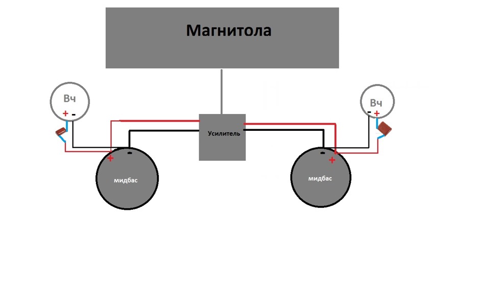 Как подключить динамик и рупор. Схема подключения высокочастотных динамиков через конденсатор. Схема подключения твитеров к магнитоле без усилителя. Схема подключения твитеров через конденсатор. Схема подключения высокочастотных динамиков.