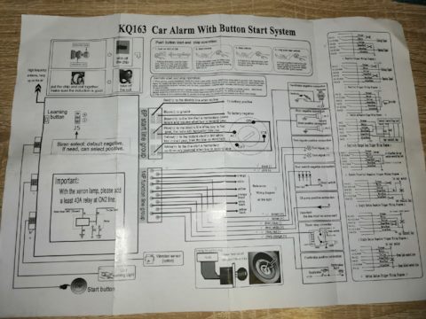 Kq163 car alarm with deals button start system