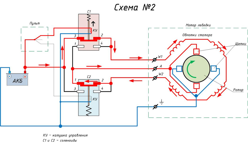Схема подключения электролебедки 12 вольт - 85 фото