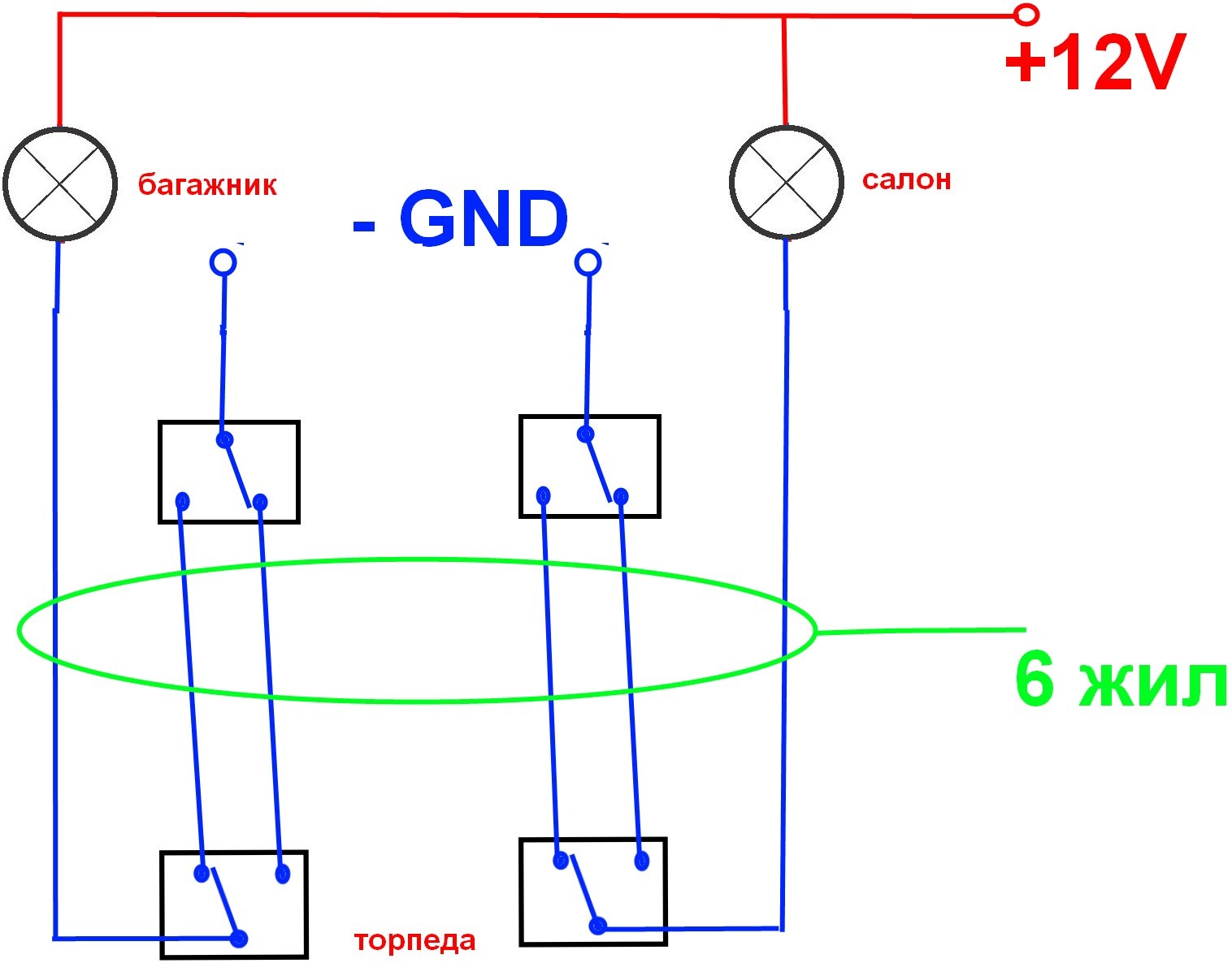 Схема салонное освещение