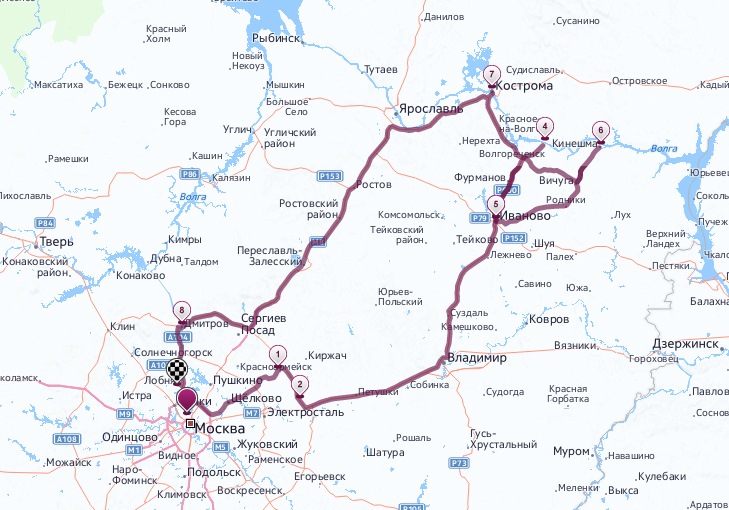 Кострома москва карта и сколько километров