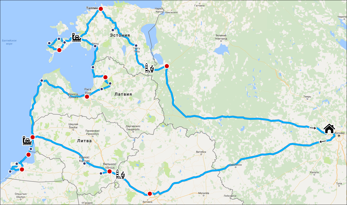 Санкт петербург калининград поезд карта