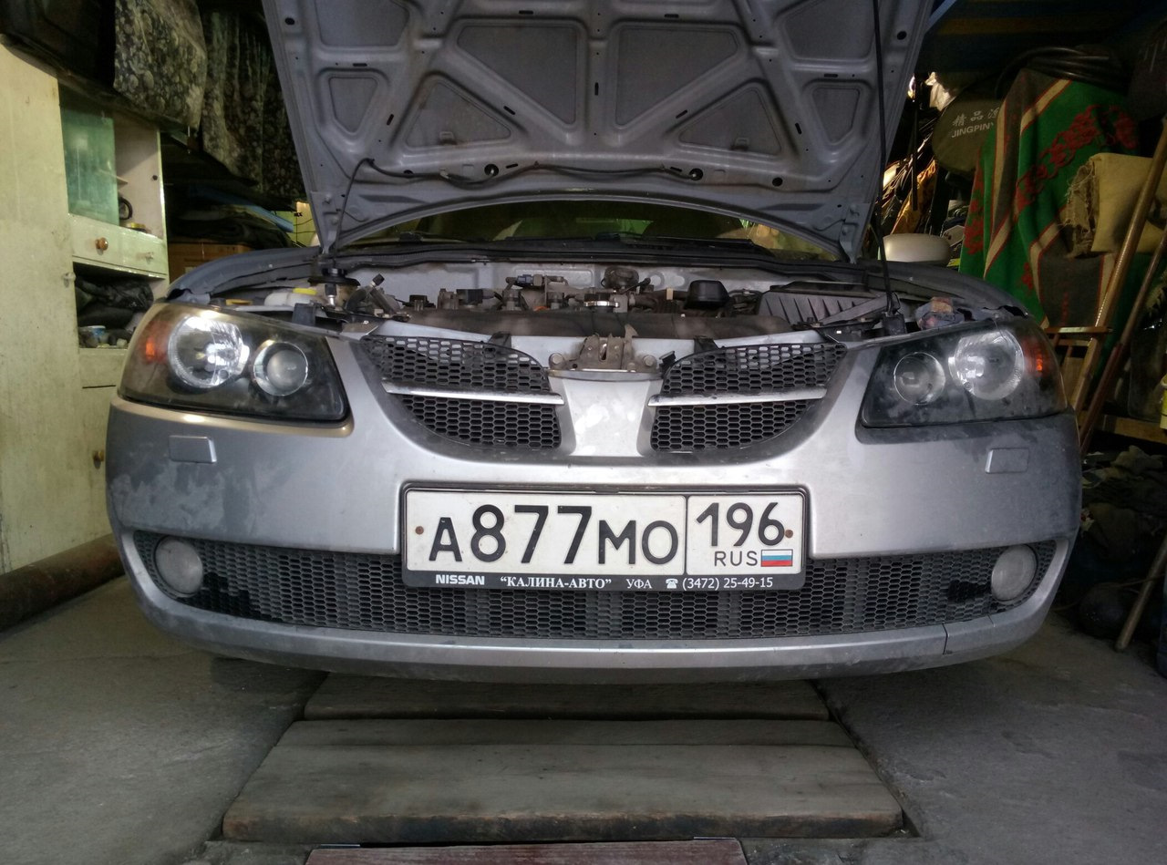 Подтянули провисший передний бампер — Nissan Almera II (N16), 1,5 л ...