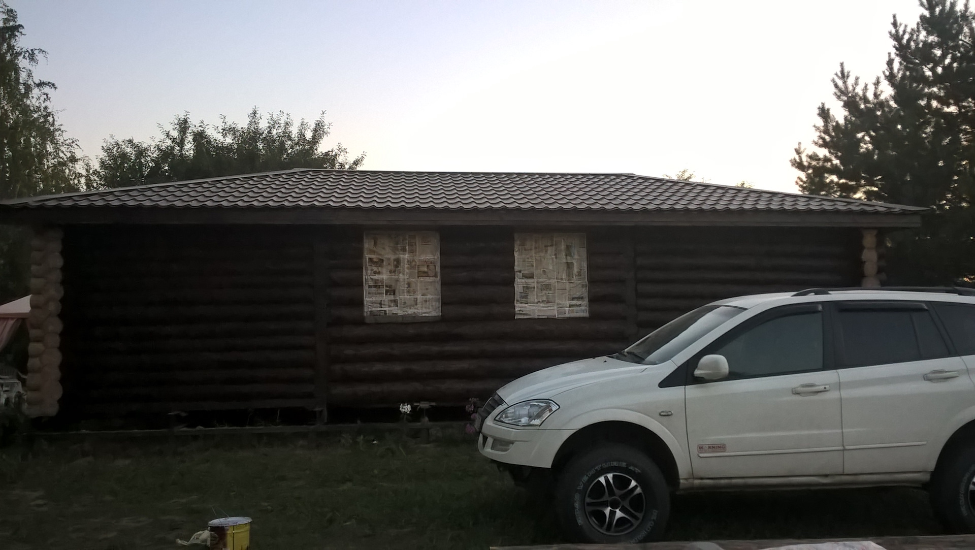 27.09.2018. Декоративно-защитная покраска сруба под дальнейшую отделку ...