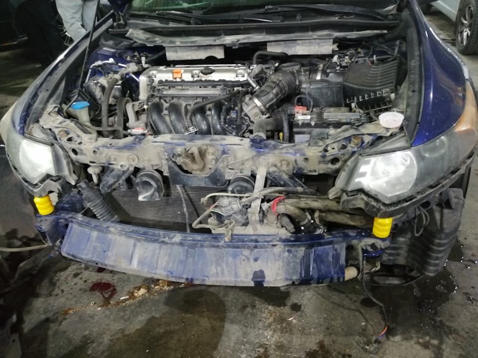 Устранение провисания переднего бампера ч. 1 — Honda Accord (8G), 2,4 л ...