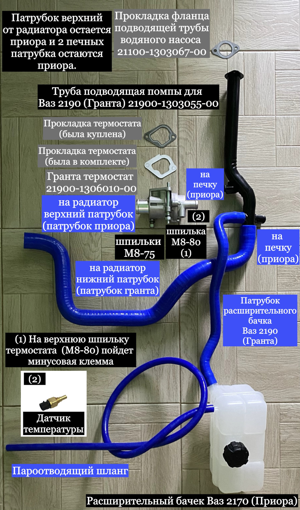 21900130305500 Труба подводящая водяного насоса в сборе LADA | Запчасти ...