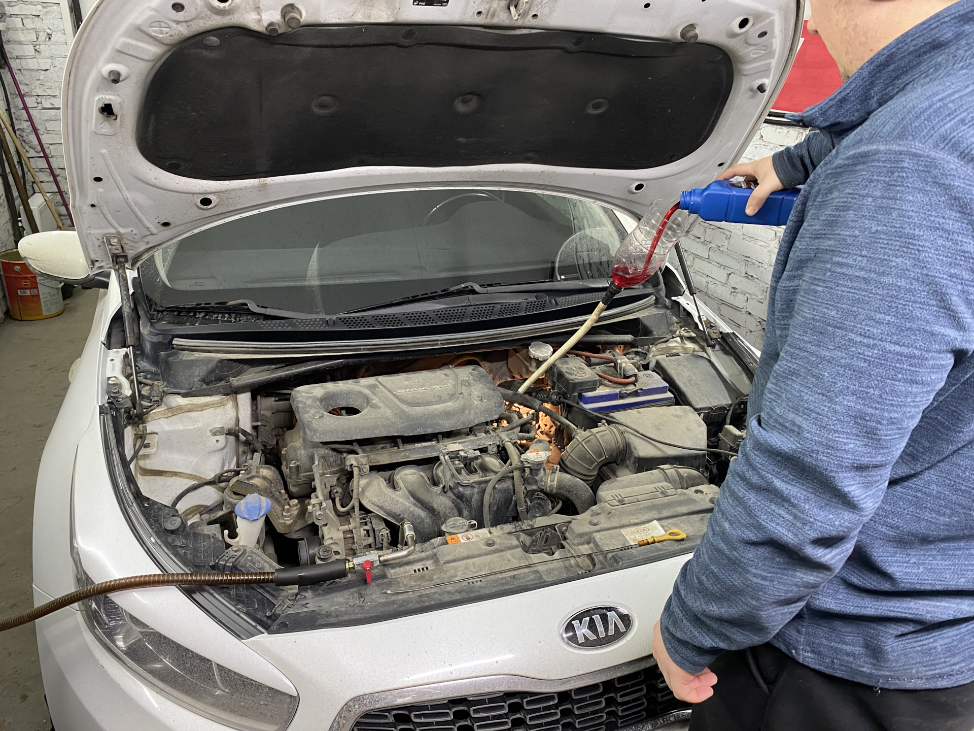 Замена масла в двигателе и коробке на 185К — KIA Ceed (2G), 1,6 л, 2016 ...