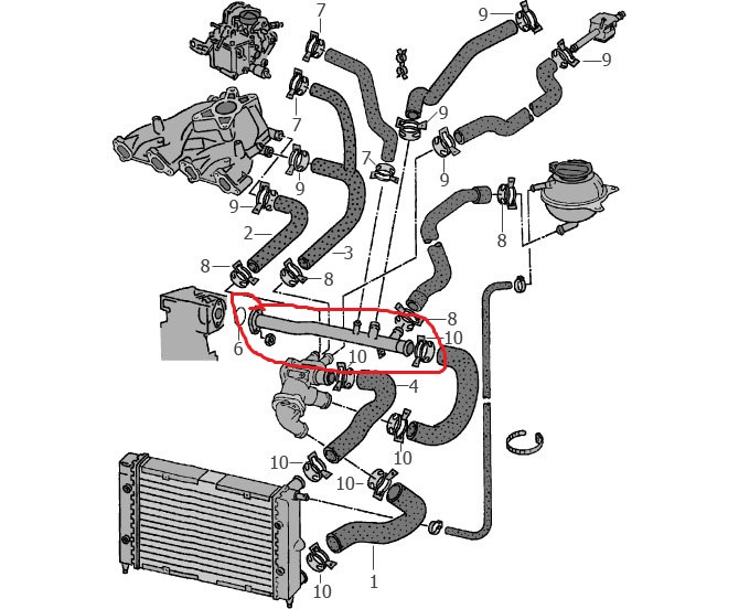 Пассат б5 схема охлаждения