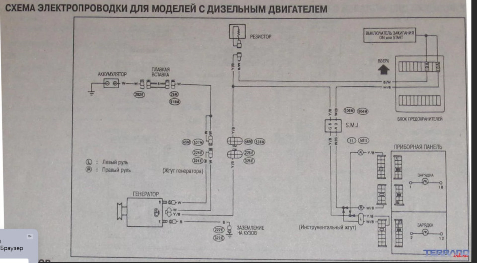 Распиновка генератора ниссан