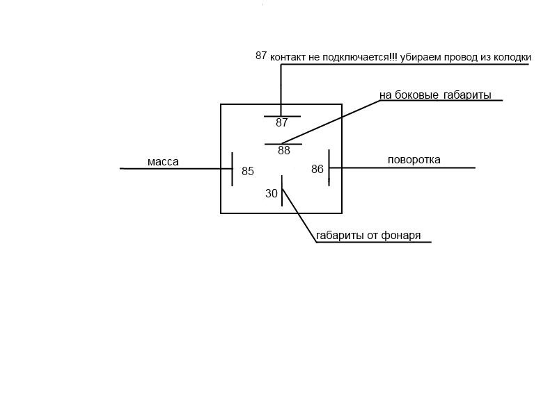 Схема подключения реле поворота газель