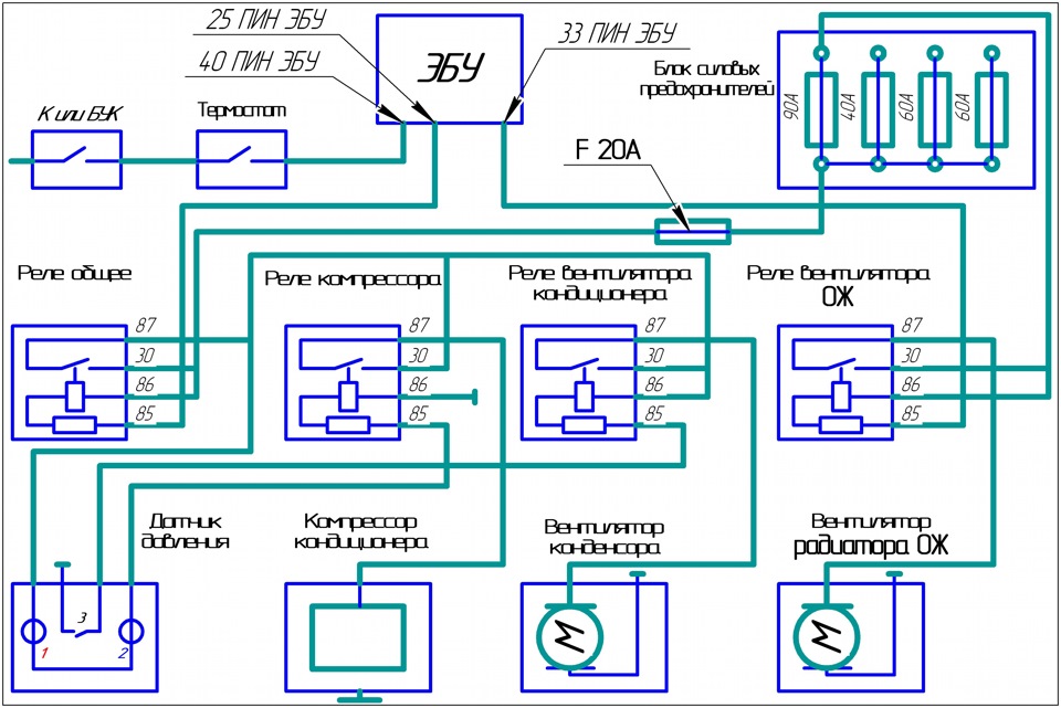 Электрическая схема климат контроля
