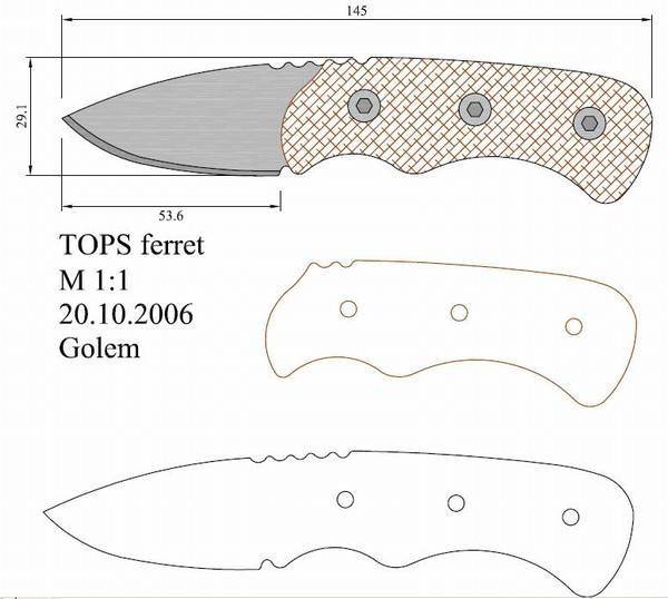 Картинки ножей чертеж