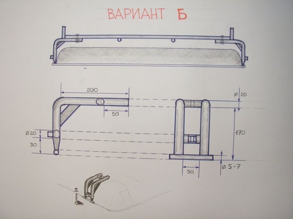 Багажник на крышу буханка чертеж