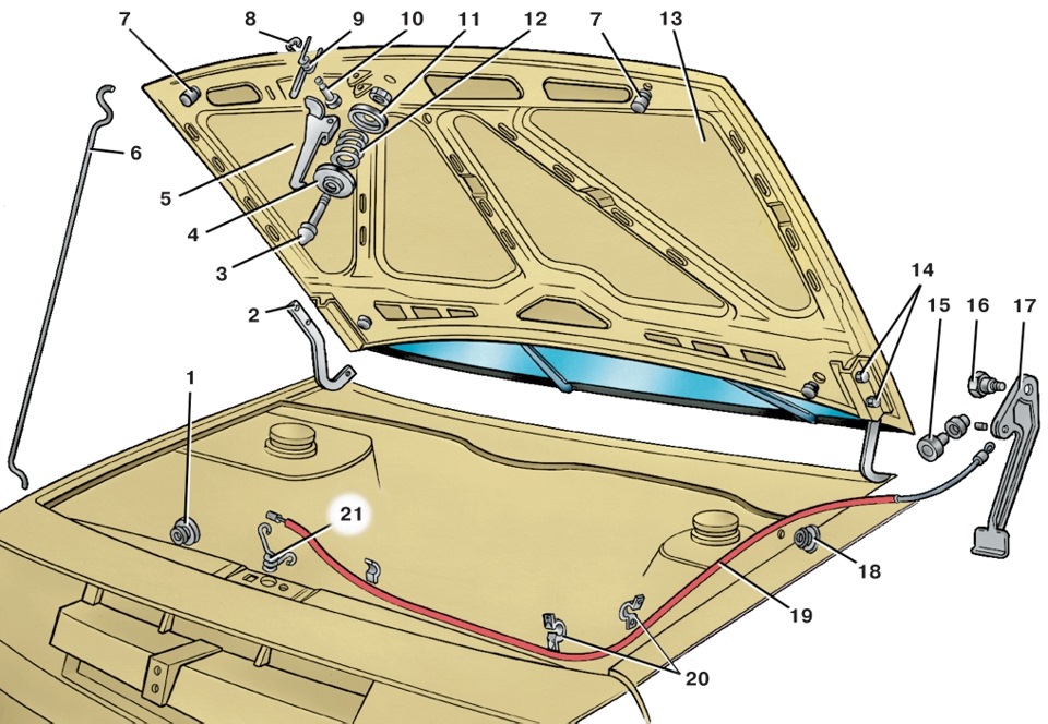 Обрыв тросика — привод капота — Lada 2108, 1,3 л, 1992 года | поломка ...