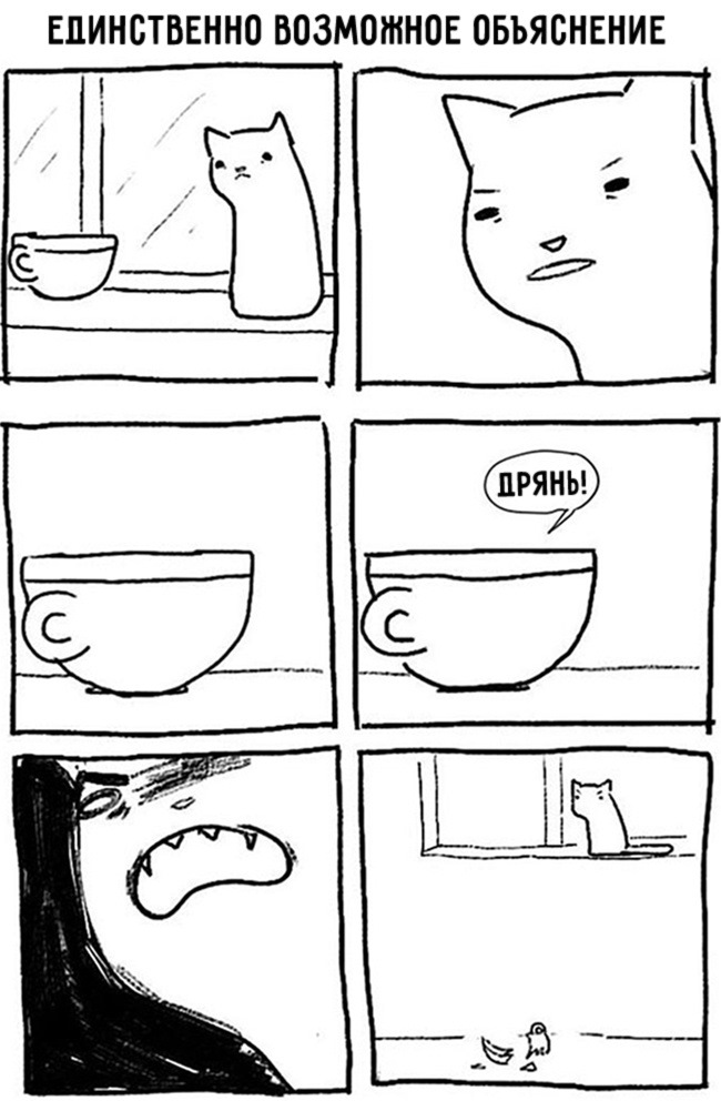 Кот с кружкой мем