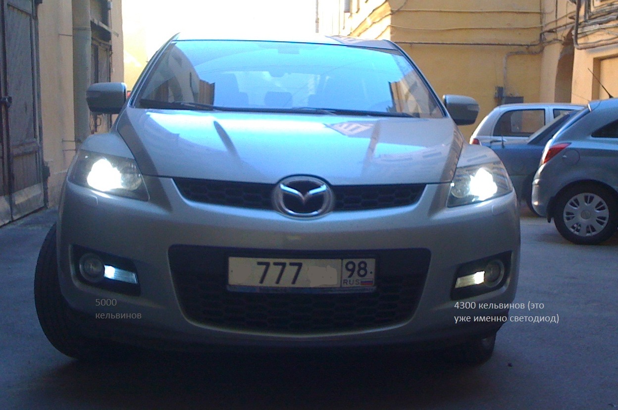 Размер мазда сх 7. Светодиодные габариты в Mazda CX-7. Передние габариты на сх7 2008.