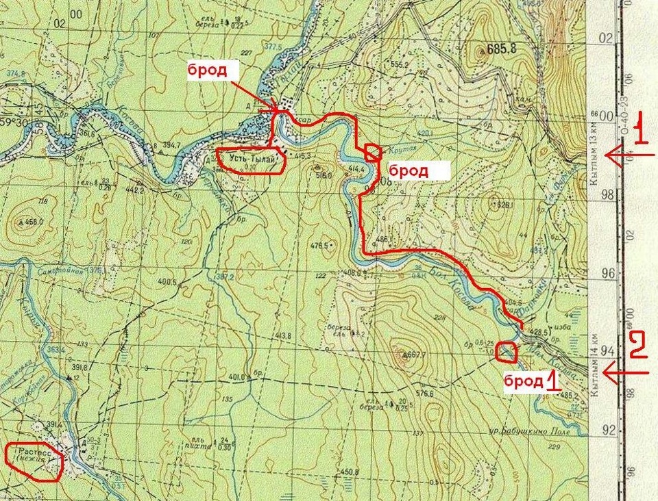 Карта косой брод свердловская область