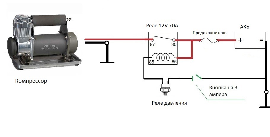электрическая схема автомобильного компрессора