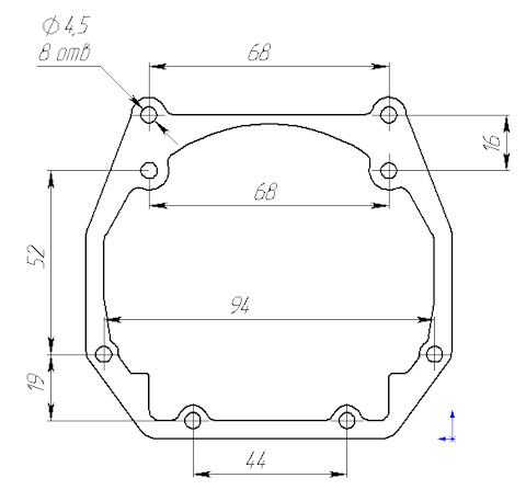 Переходные рамки для линз hella 3r чертежи