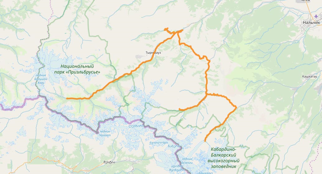 Перевал Актопрак Кабардино Балкария на карте