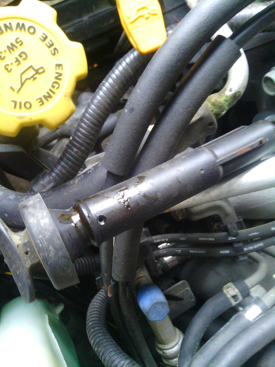 Если на свечных колпачках следы масла, а значит и в свечных колодцах ...