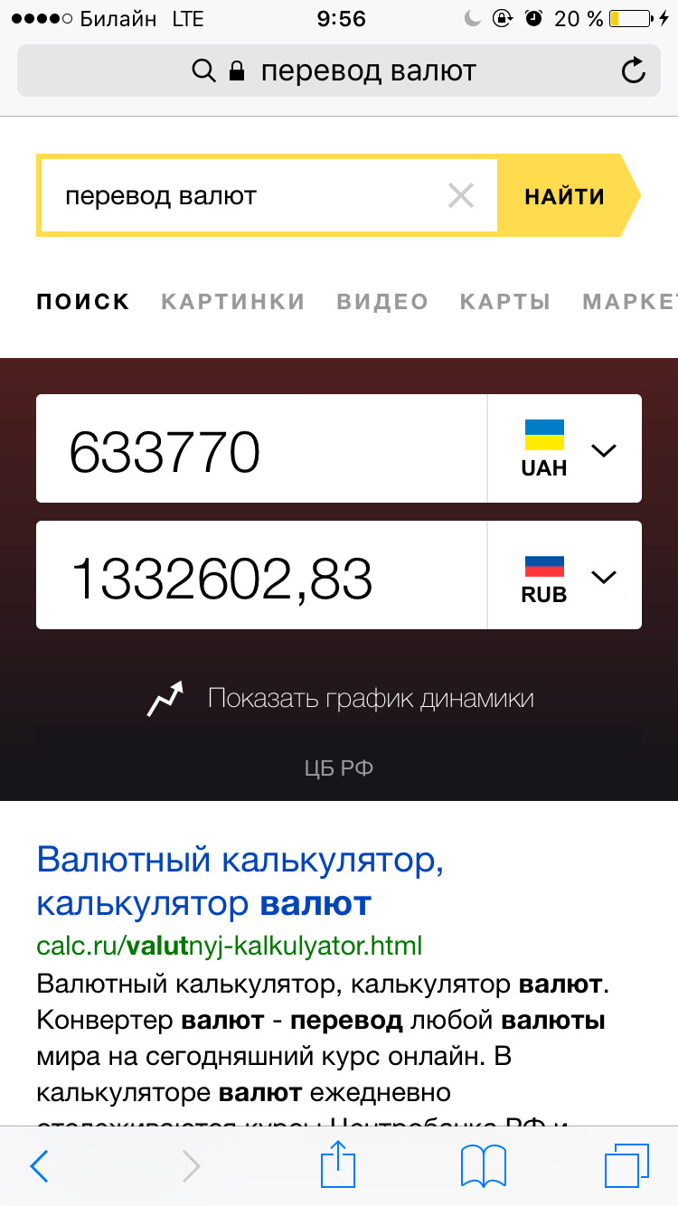 Перевести гривны в рубли