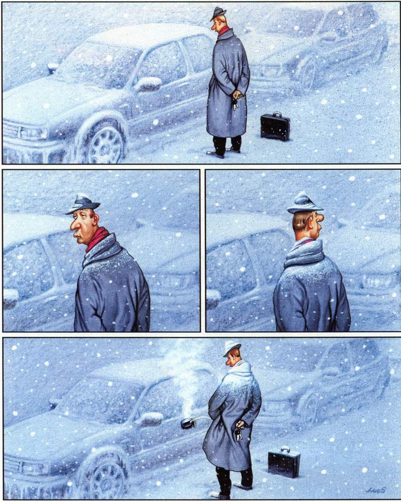 Приколы в холодной машине зимой