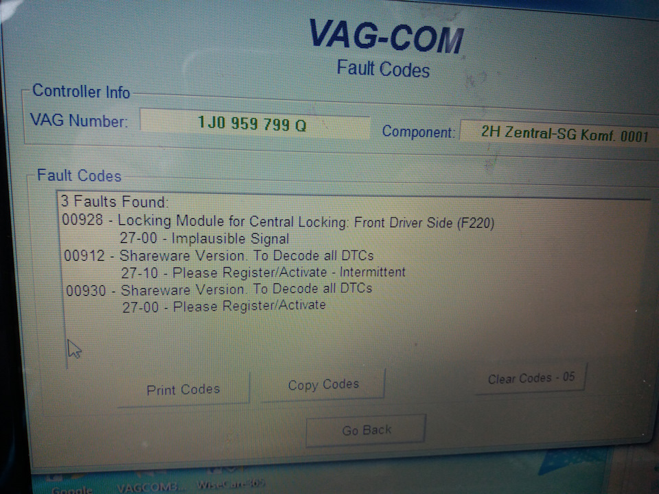 Vag fault code. VAG Fault code 03303.