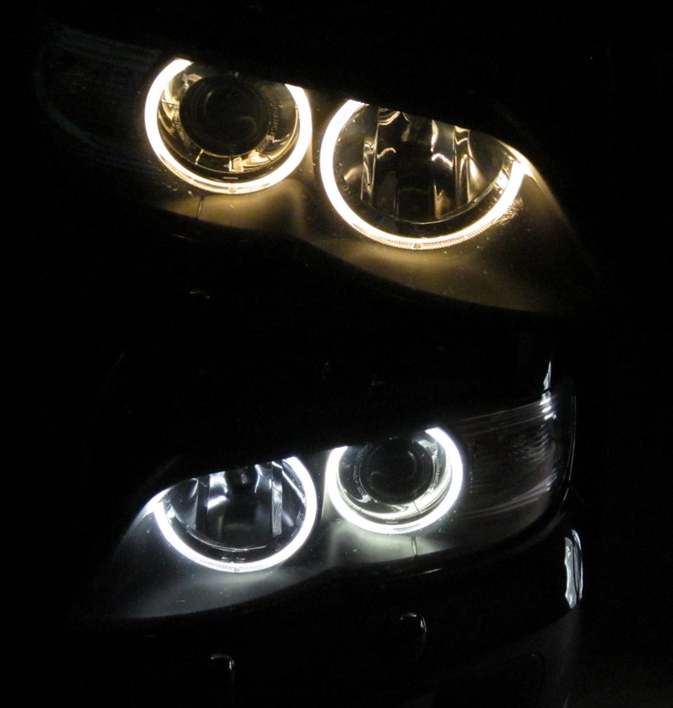 Глазки е53. Комплект лампочек ангельские глазки ярко белые BMW x5 2008 год. Вставляем led в ангельские глазки. H7 7000 k.