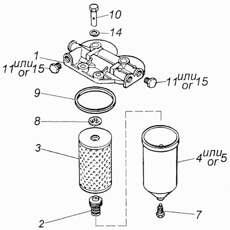 Фильтр тонкой очистки камаз 740 схема