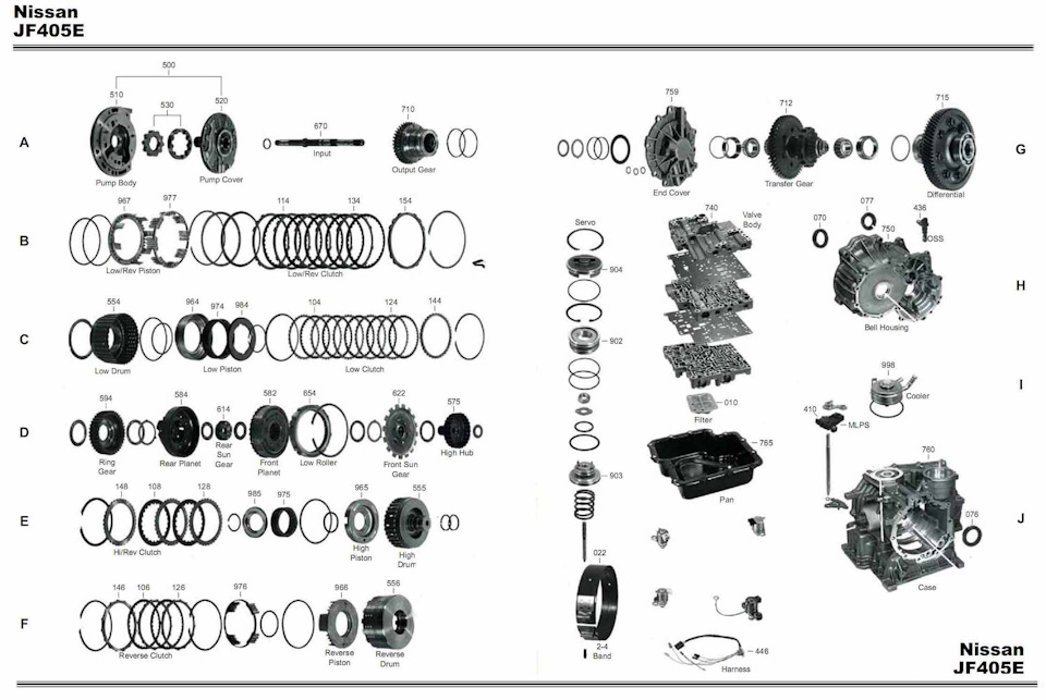 Схема сборки акпп jf414e 998594 Пружина SACHS Запчасти на DRIVE2