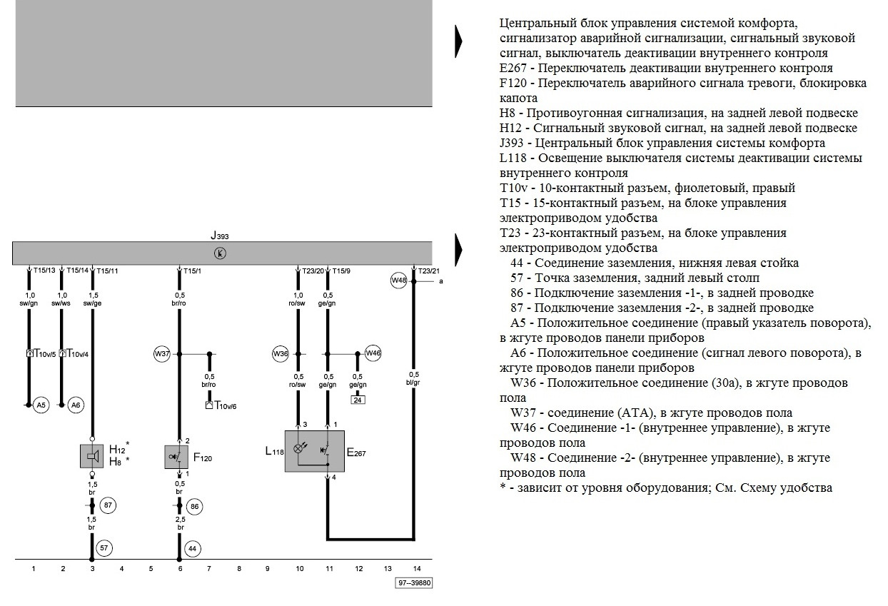 Схема блок комфорта vw b5