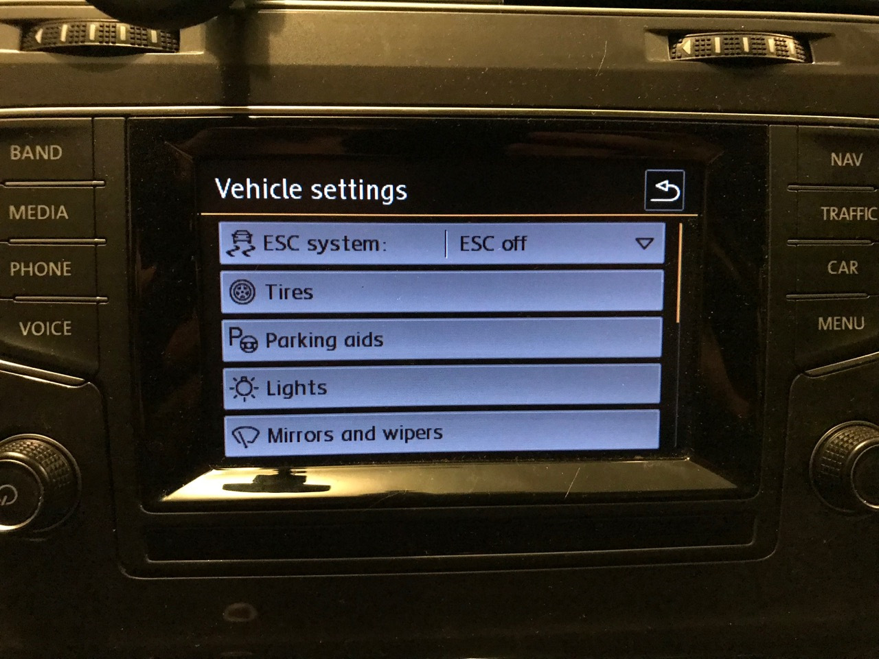 Vehicle setup