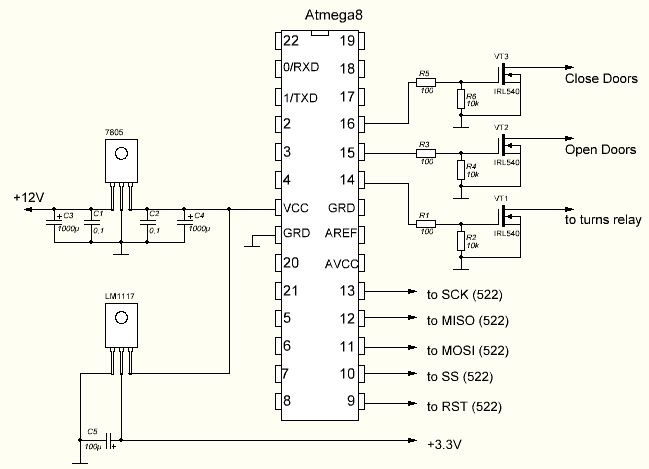 Схема дубликатора. Принципиальная схема rc522. Rc522 схема. Atmega8 схемы устройств. Atmega8 схема включения.